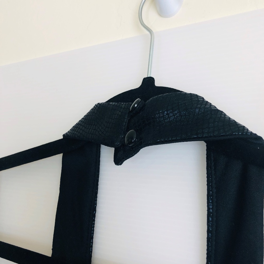 Cache Black Shiny Snakeskin Print Halter Dress 8 - image 6